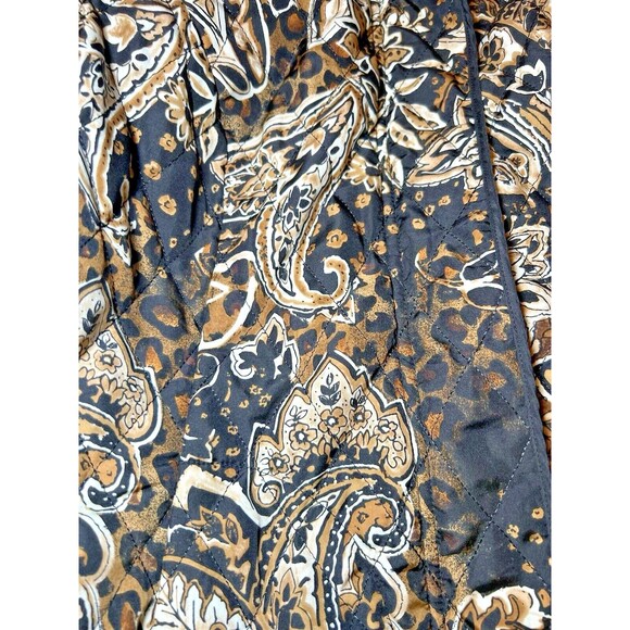 Requirements Quilted Jacket Womens Size Large Brown Tan Patterned‎ Soft Zipper - Picture 3 of 10